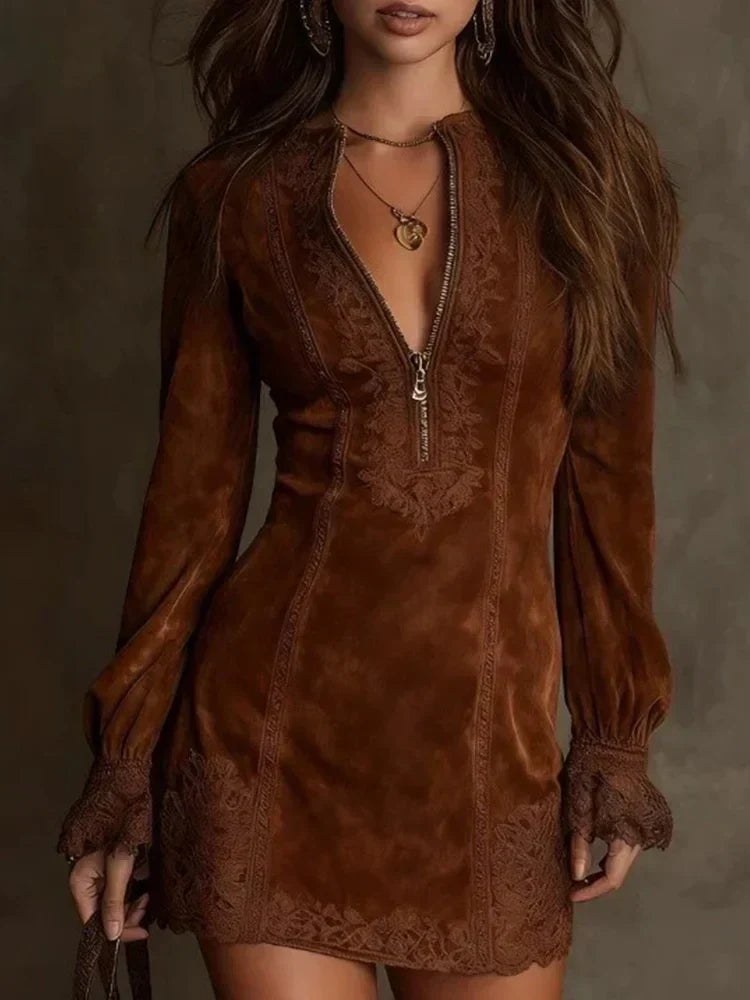 Harper Brooklyn | Short Suede Dress