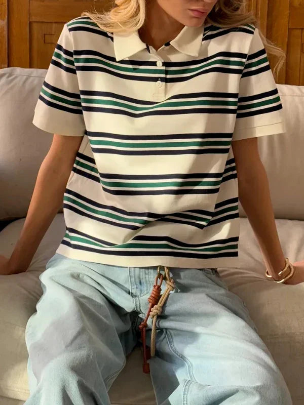 Harper Brooklyn | Stripe Polo Tee