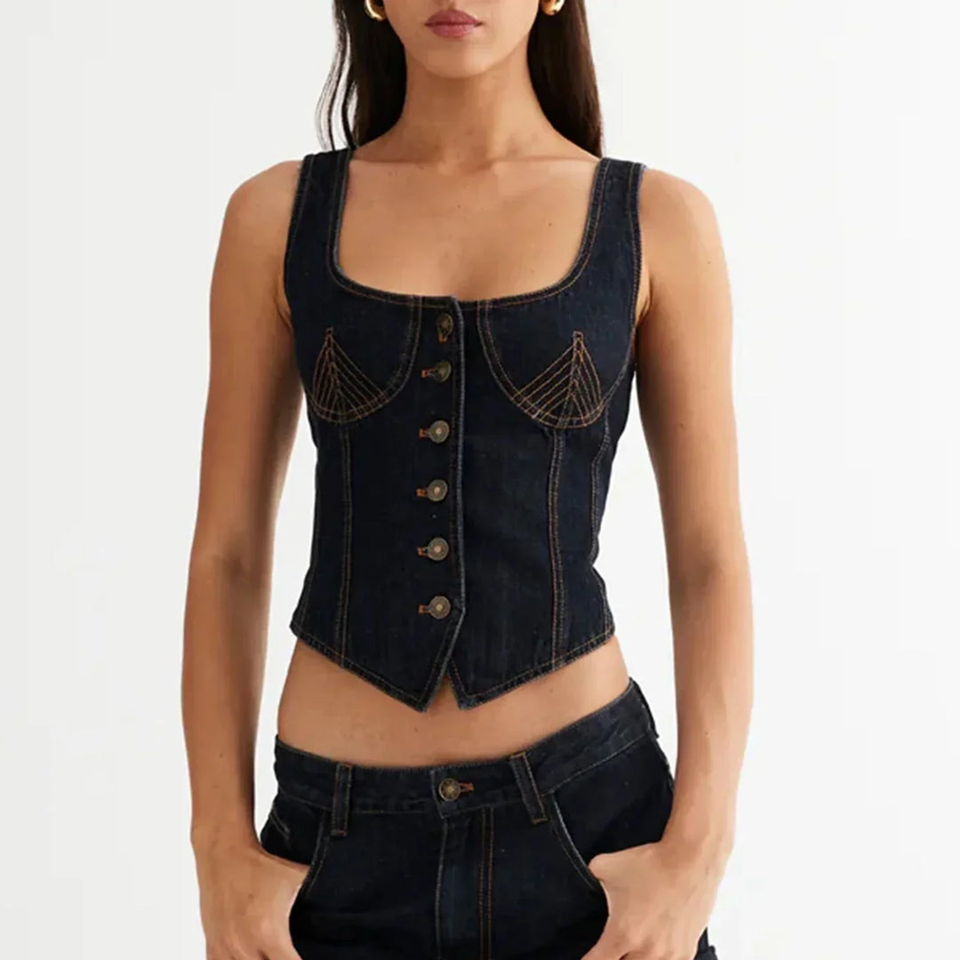 Harper Brooklyn | Denim Vest Top