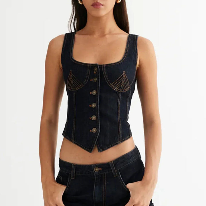 Harper Brooklyn | Denim Vest Top