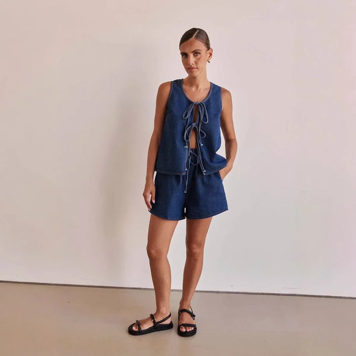 Harper Brooklyn | Denim Tie Set