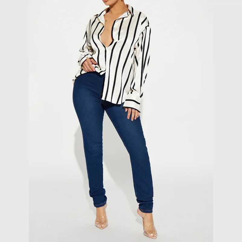 Harper Brooklyn | Satin Stripe Shirt