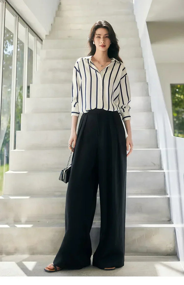 Harper Brooklyn | Satin Blouse | Stripe