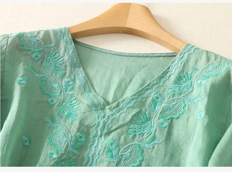 Harper Brooklyn | V-Neck Cotton Blouse