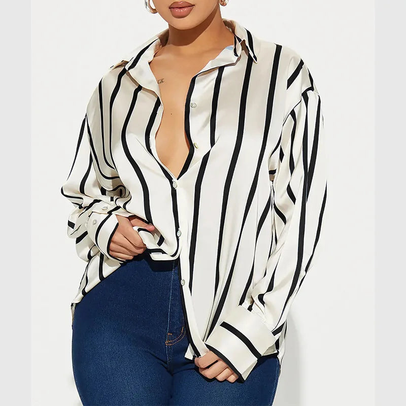 Harper Brooklyn | Satin Stripe Shirt