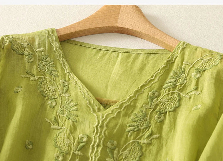 Harper Brooklyn | V-Neck Cotton Blouse