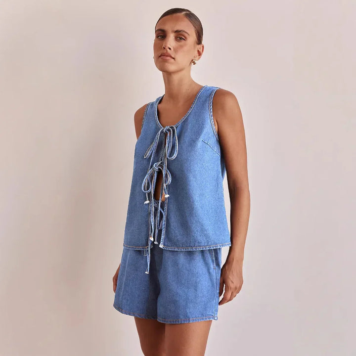 Harper Brooklyn | Denim Tie Set