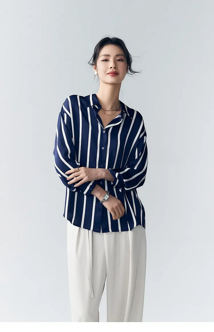 Harper Brooklyn | Satin Blouse | Stripe