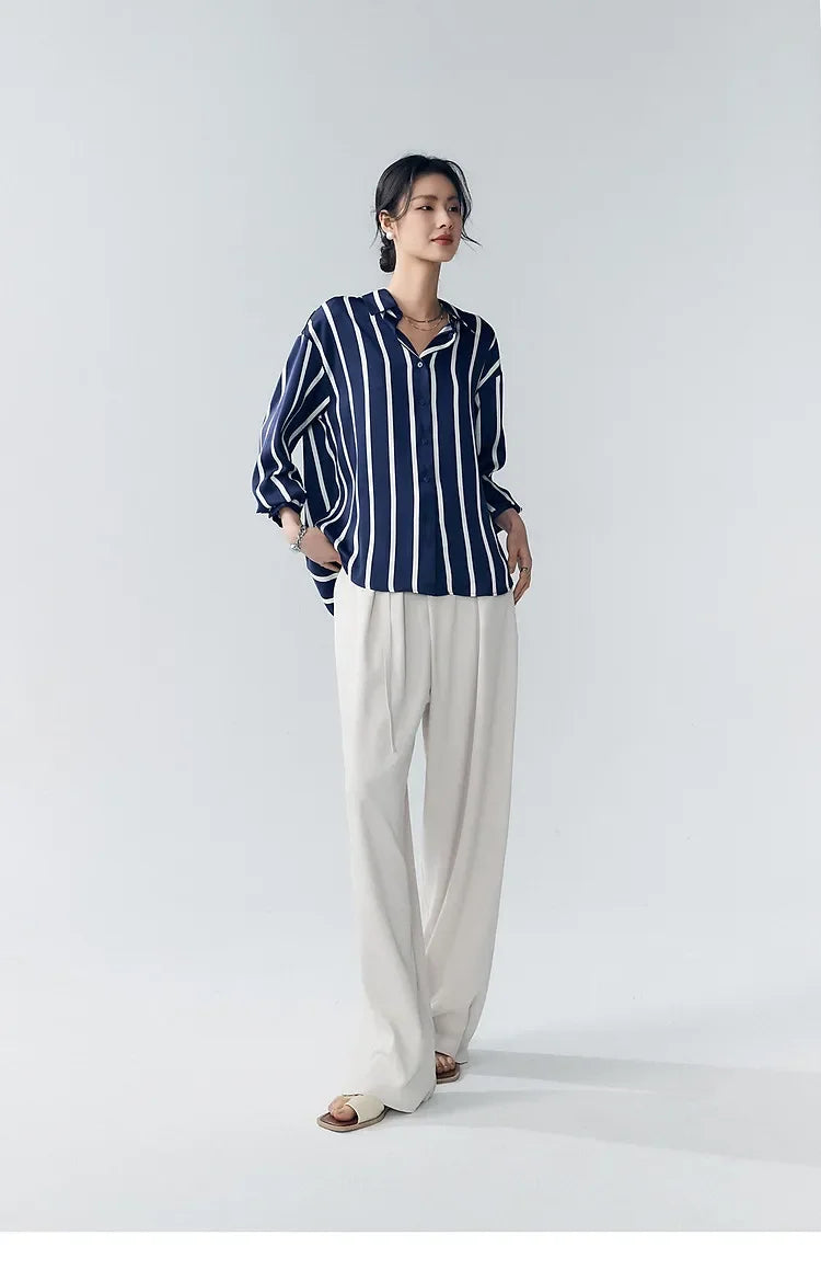 Harper Brooklyn | Satin Blouse | Stripe