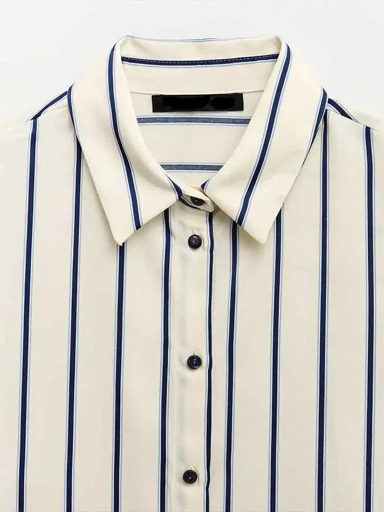 Harper Brooklyn | Striped Button-Up Blouse
