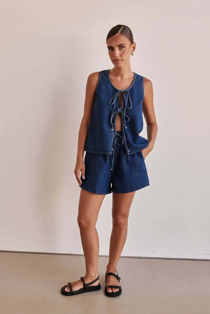 Harper Brooklyn | Denim Tie Set
