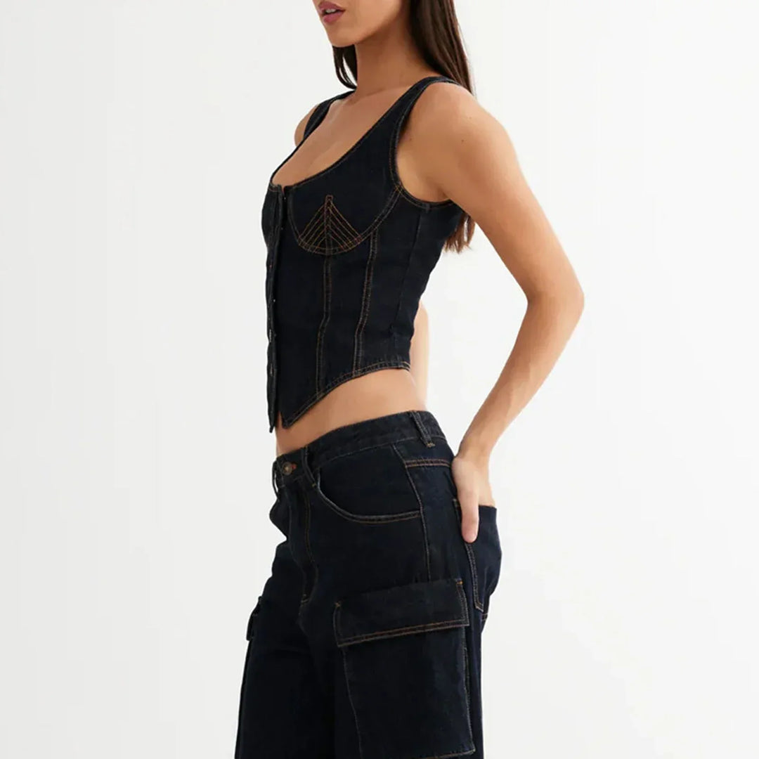 Harper Brooklyn | Denim Vest Top