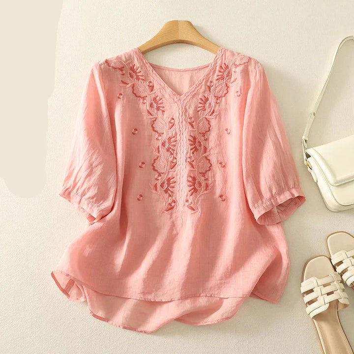 Harper Brooklyn | V-Neck Cotton Blouse