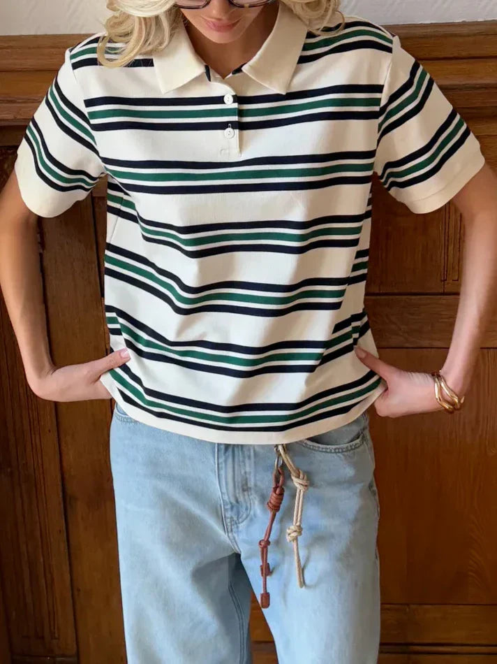 Harper Brooklyn | Stripe Polo Tee