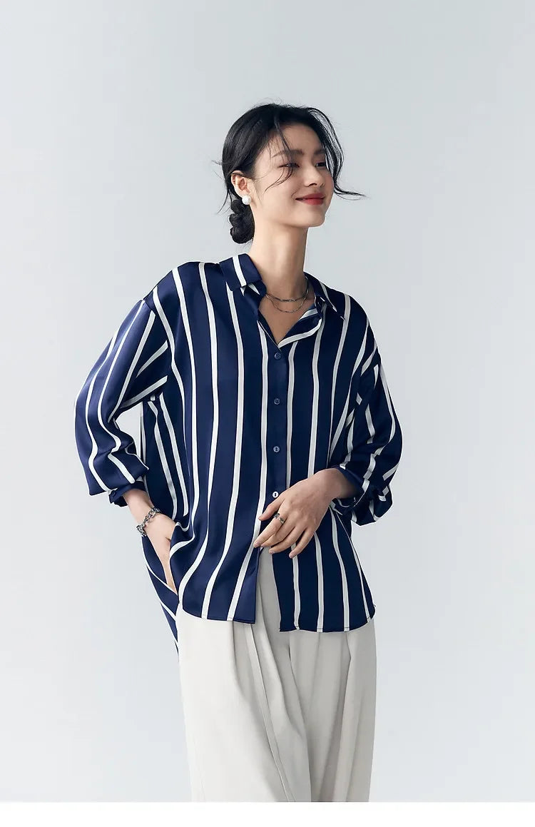 Harper Brooklyn | Satin Blouse | Stripe