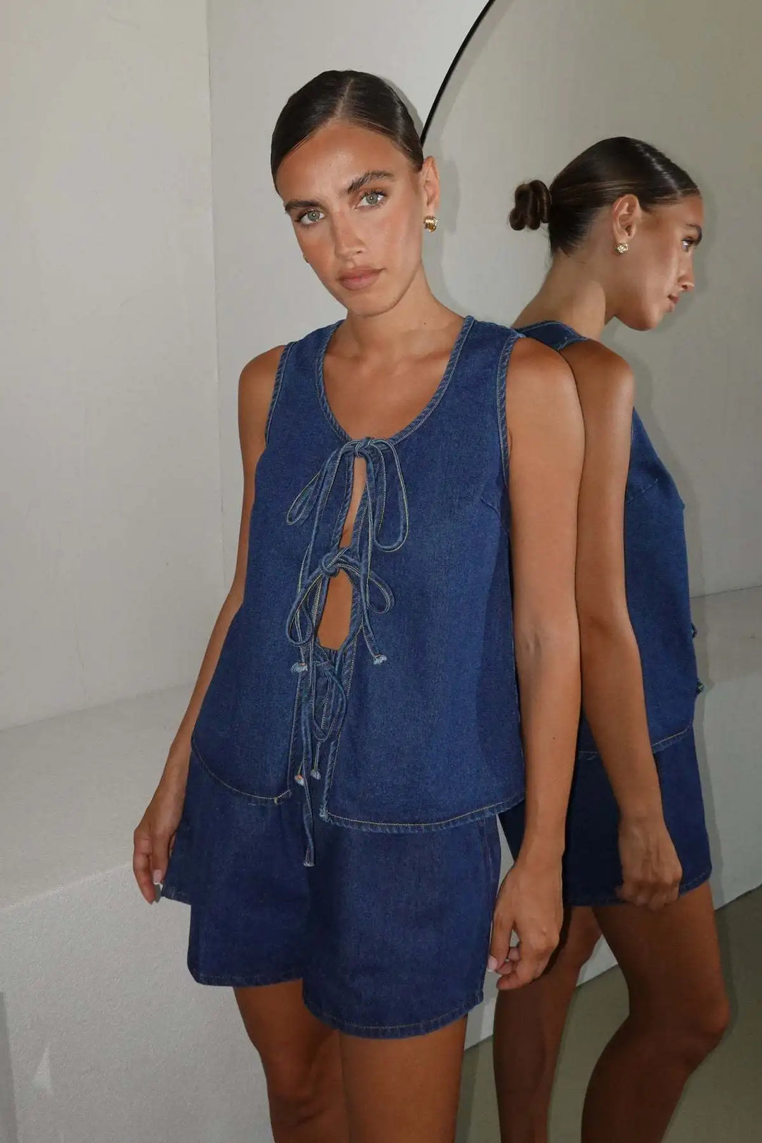 Harper Brooklyn | Denim Tie Set
