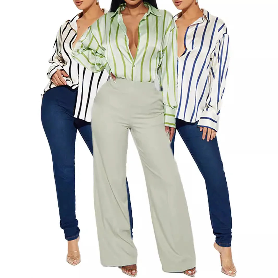 Harper Brooklyn | Satin Stripe Shirt