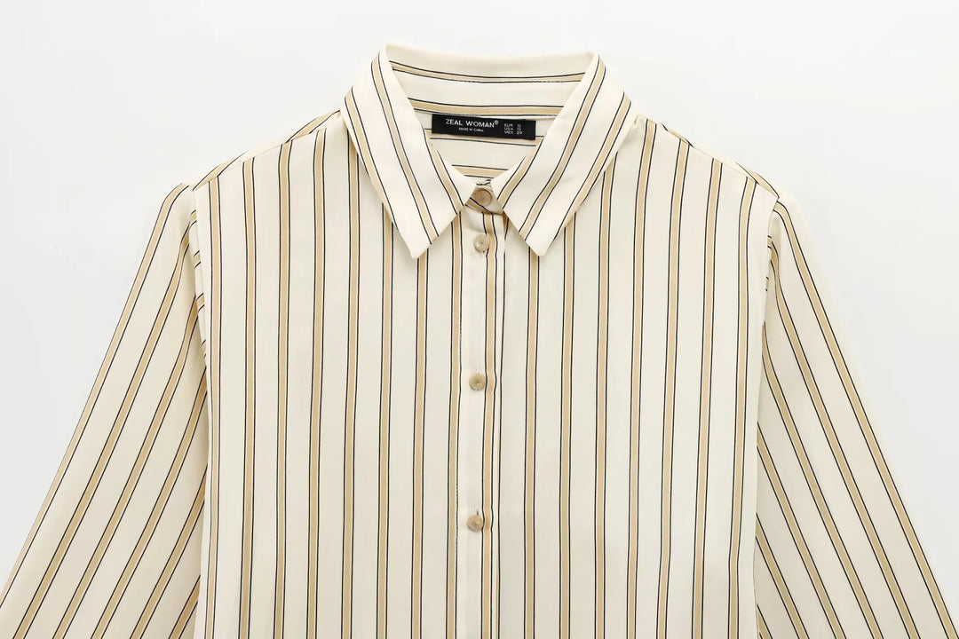 Harper Brooklyn | Striped Button-Up Blouse