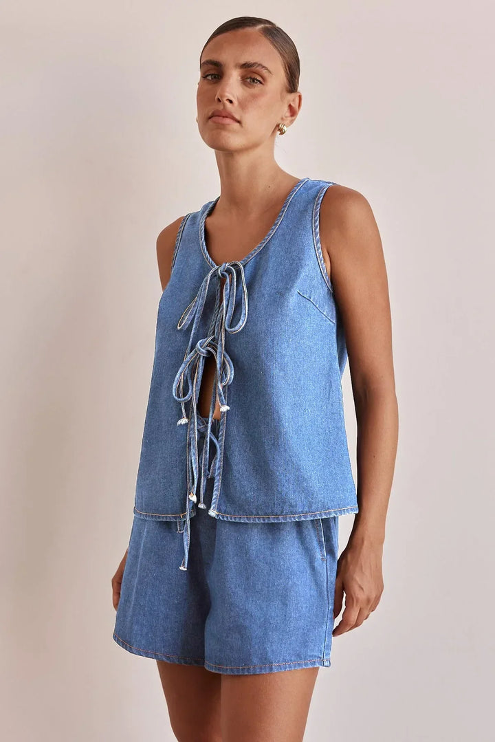 Harper Brooklyn | Denim Tie Set