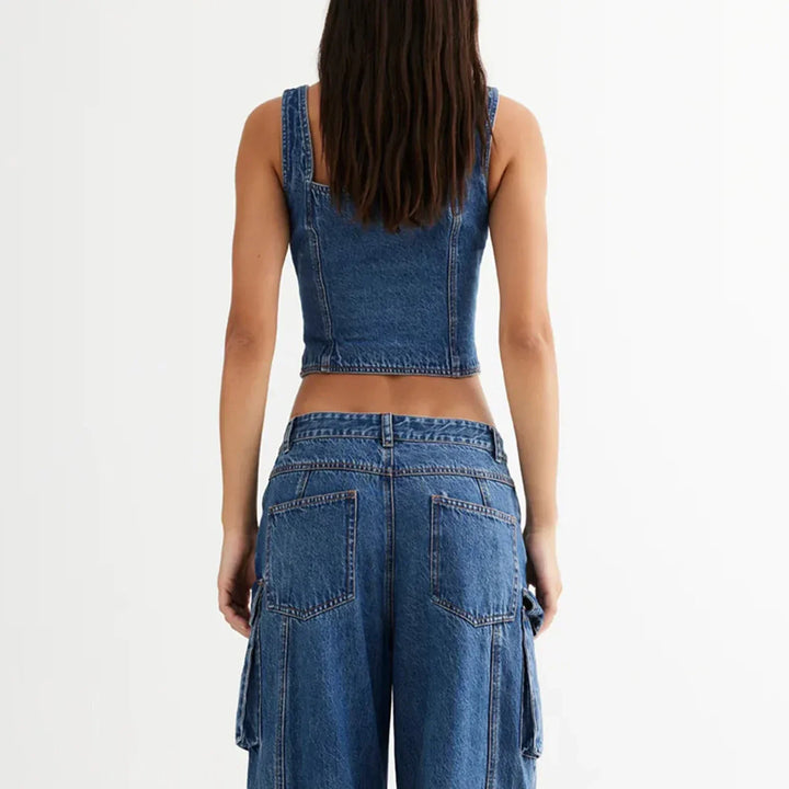 Harper Brooklyn | Denim Vest Top