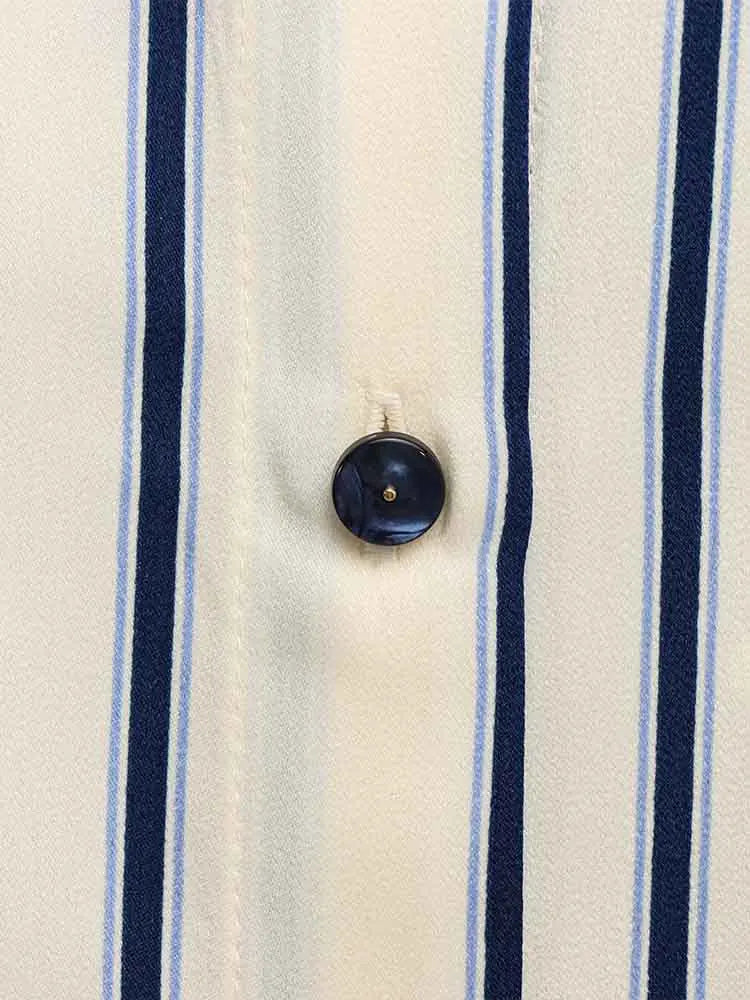 Harper Brooklyn | Striped Button-Up Blouse