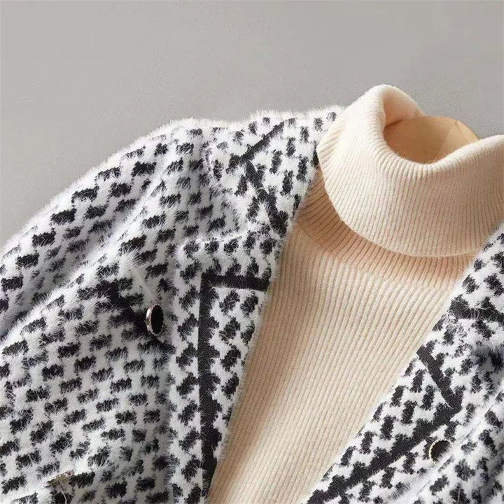 Harper Brooklyn | Houndstooth Knit Jacket