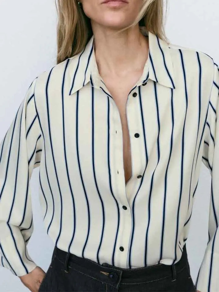 Harper Brooklyn | Striped Button-Up Blouse