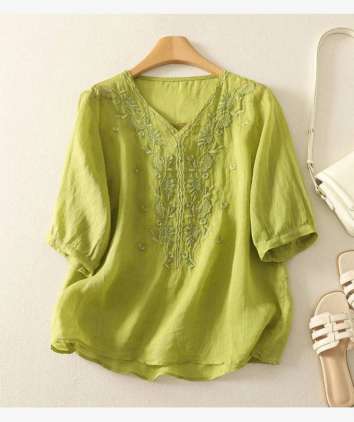 Harper Brooklyn | V-Neck Cotton Blouse