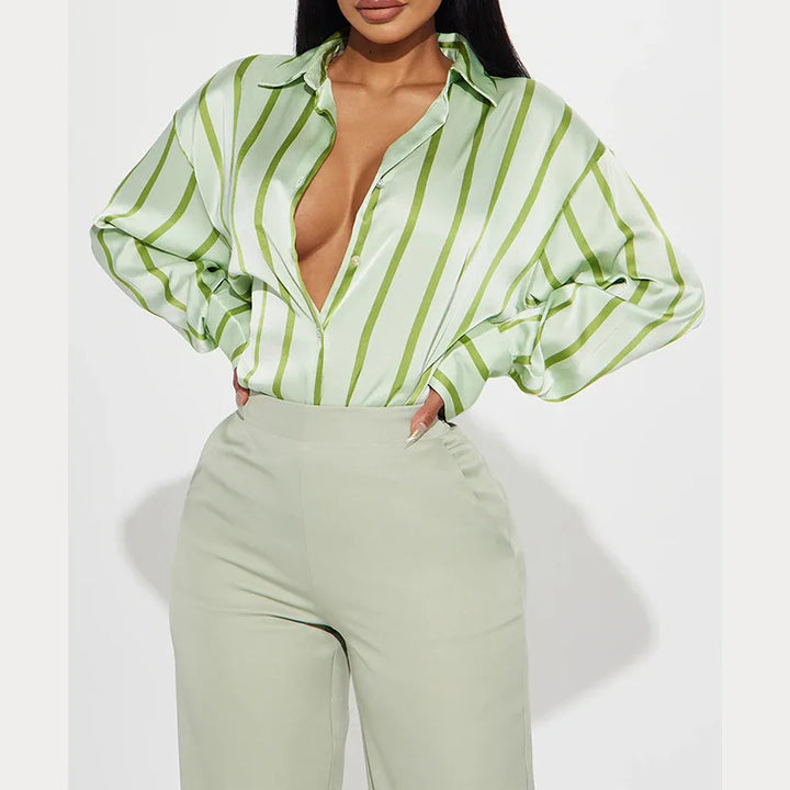 Harper Brooklyn | Satin Stripe Shirt