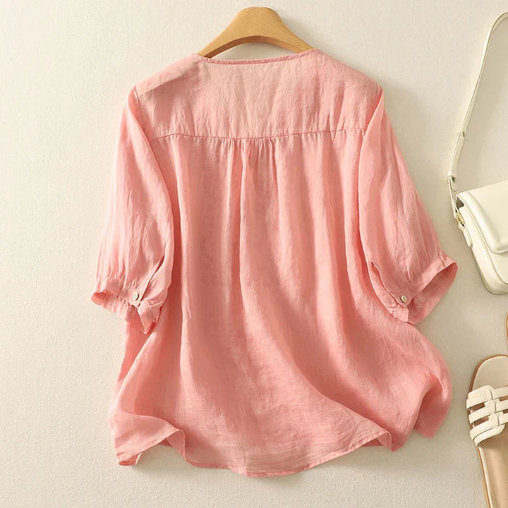 Harper Brooklyn | V-Neck Cotton Blouse
