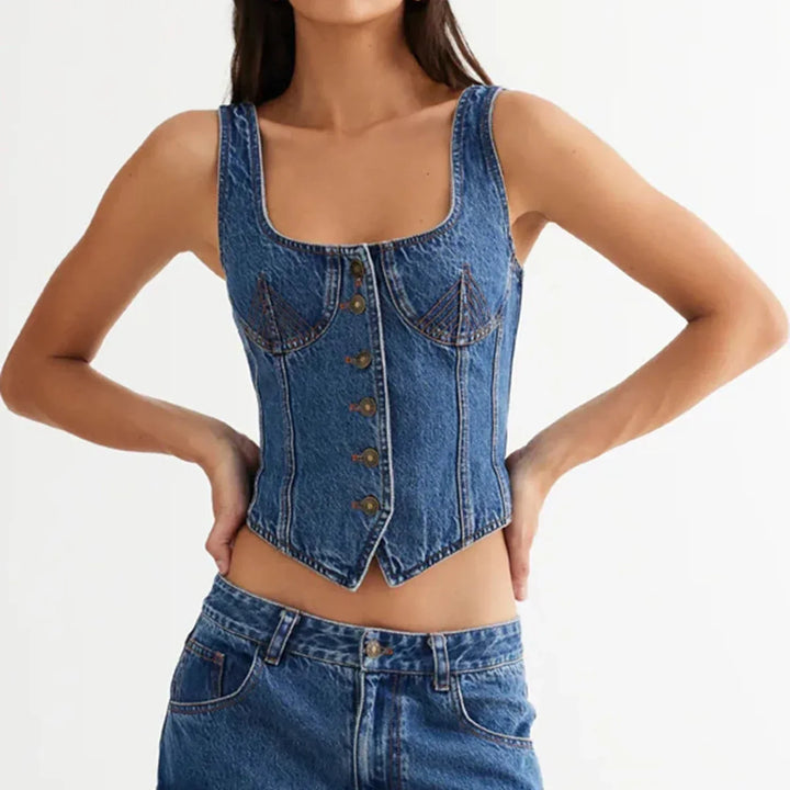 Harper Brooklyn | Denim Vest Top