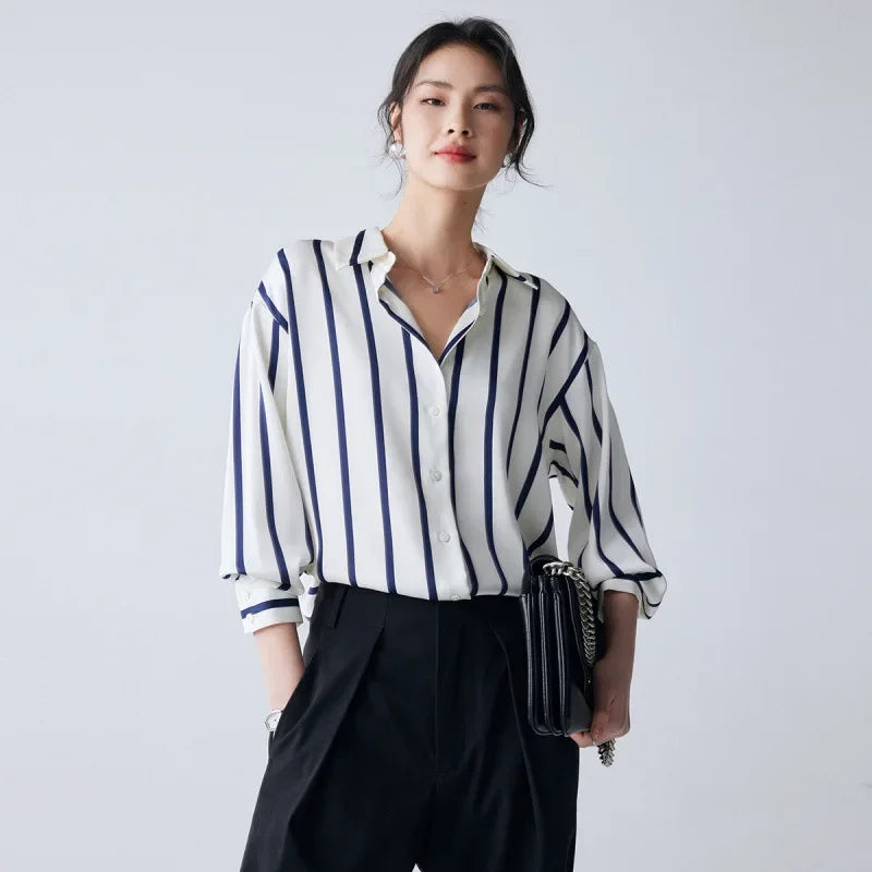 Harper Brooklyn | Satin Blouse | Stripe