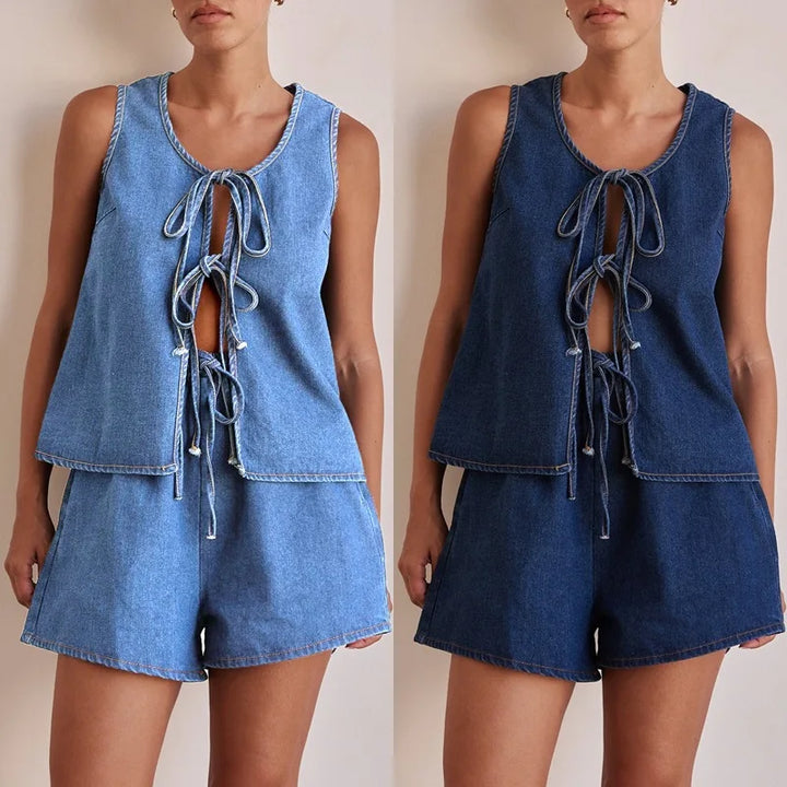 Harper Brooklyn | Denim Tie Set
