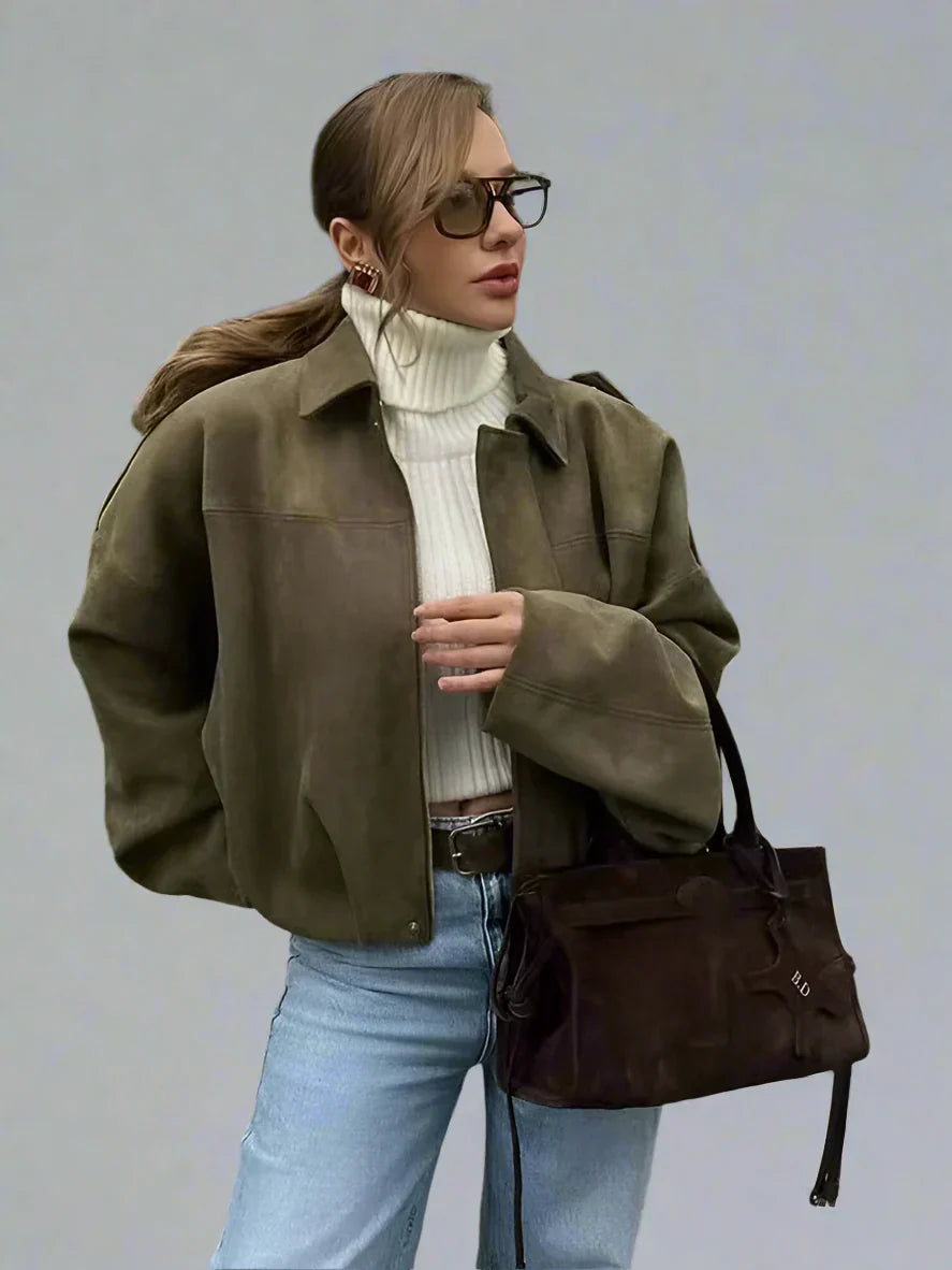 Harper Brooklyn | Women's Suede Bomber