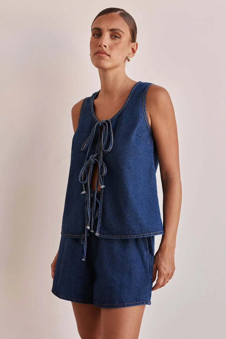 Harper Brooklyn | Denim Tie Set