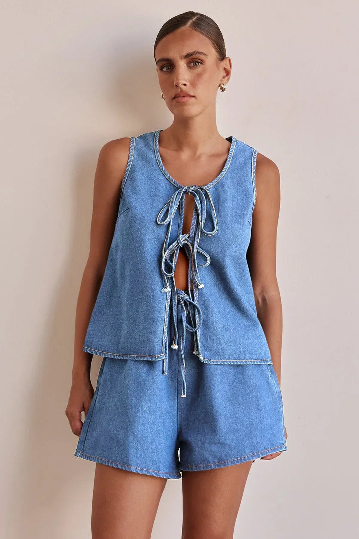 Harper Brooklyn | Denim Tie Set