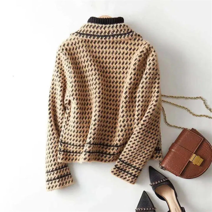 Harper Brooklyn | Houndstooth Knit Jacket