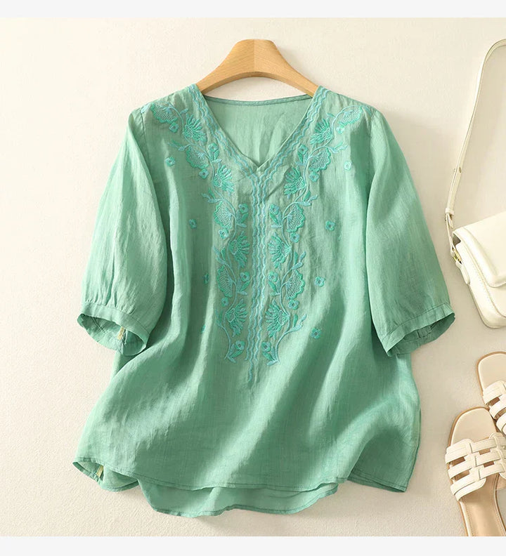 Harper Brooklyn | V-Neck Cotton Blouse