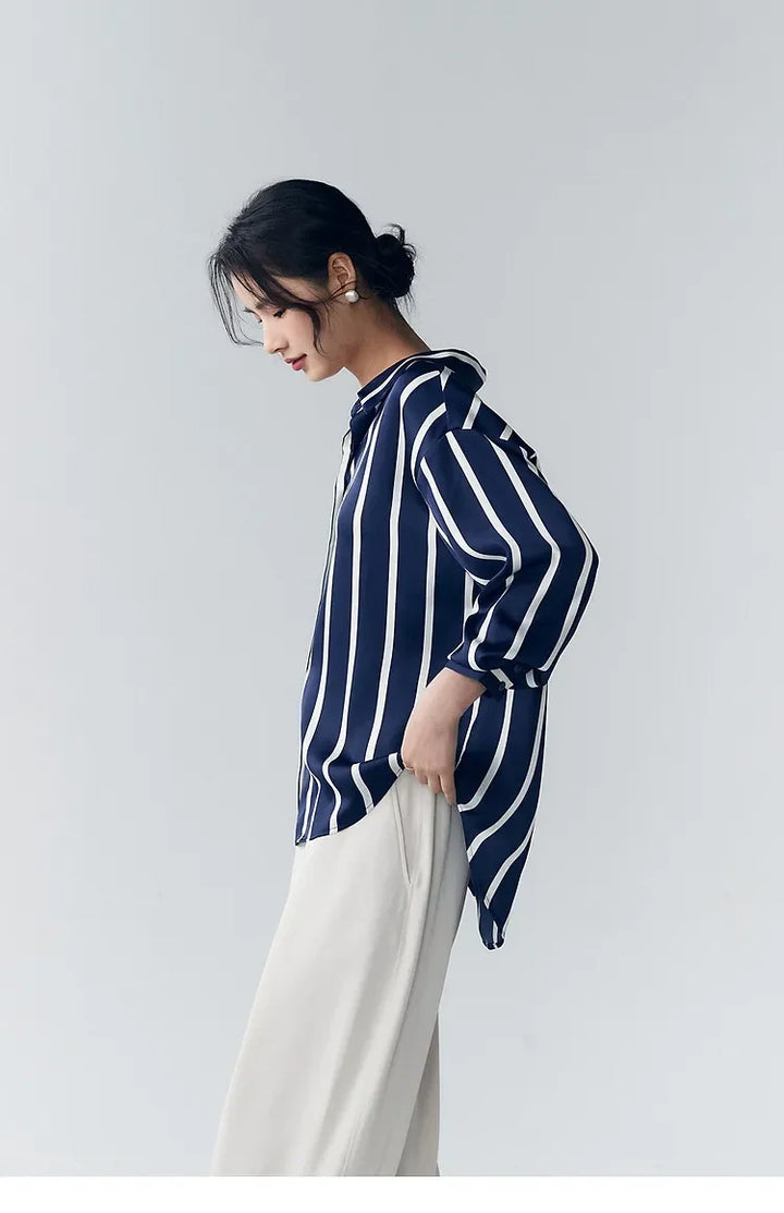 Harper Brooklyn | Satin Blouse | Stripe