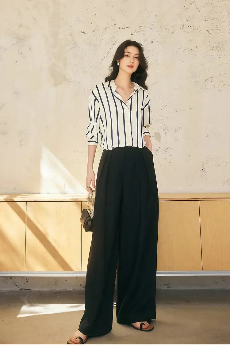Harper Brooklyn | Satin Blouse | Stripe
