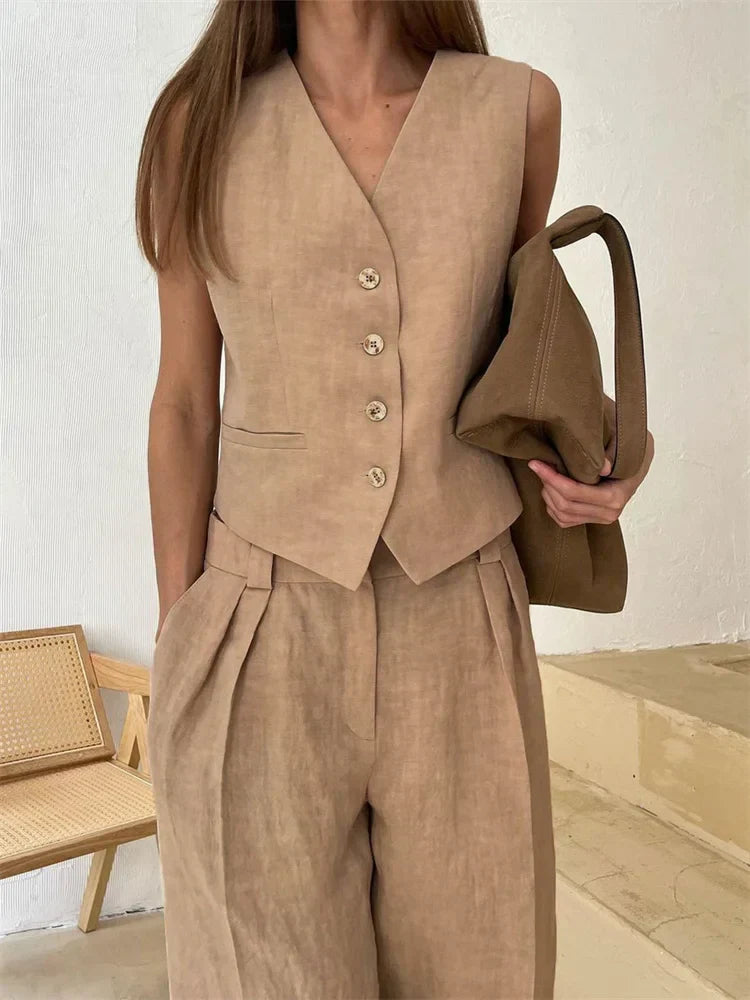 Harper Brooklyn | Linen Trouser Set
