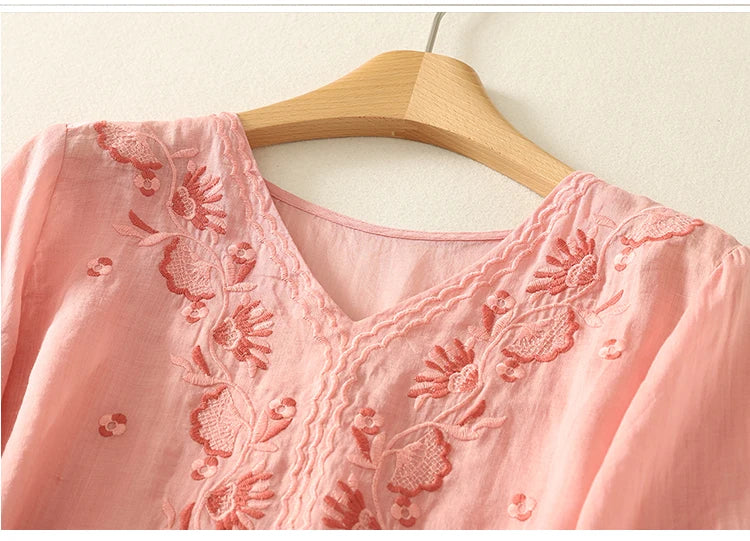 Harper Brooklyn | V-Neck Cotton Blouse