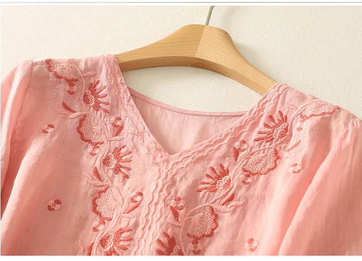 Harper Brooklyn | V-Neck Cotton Blouse