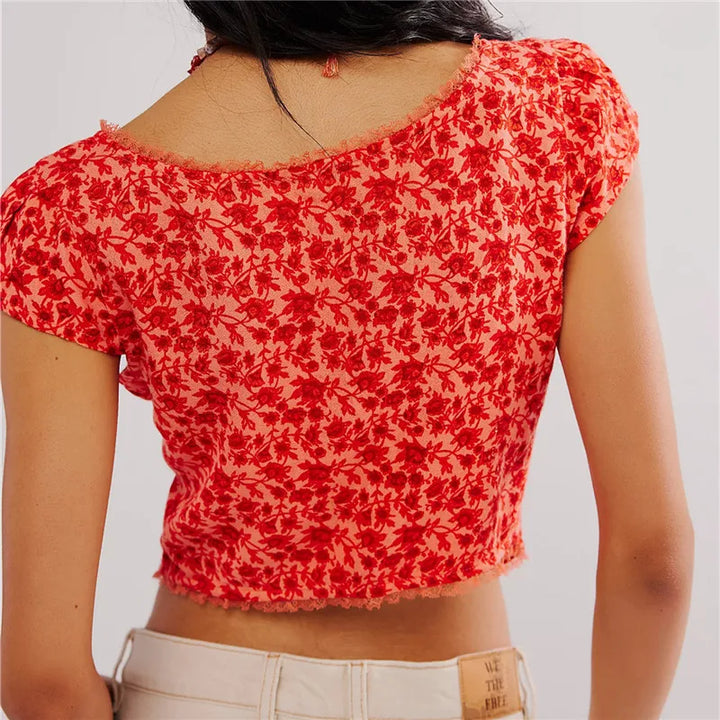 Harper Brooklyn | Crop Top - Floral, Ruched