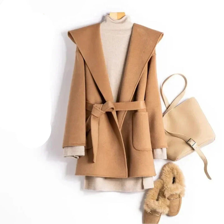Harper Brooklyn | Long Pointed Coat in Camel Hair