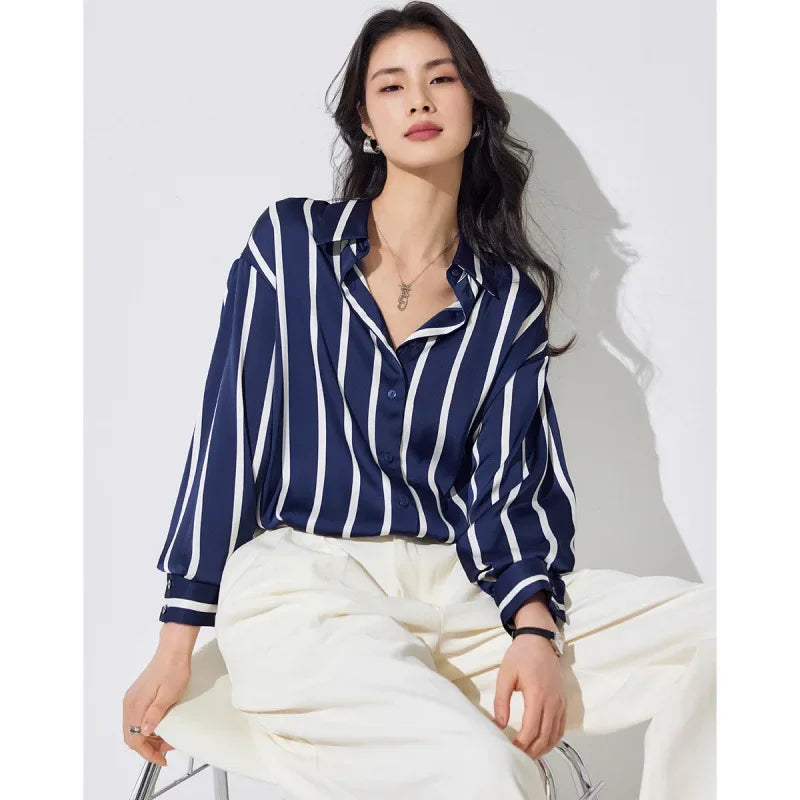 Harper Brooklyn | Satin Blouse | Stripe