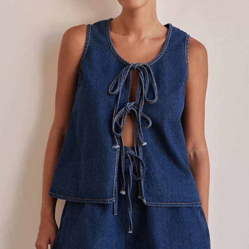Harper Brooklyn | Denim Tie Set