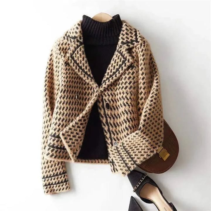 Harper Brooklyn | Houndstooth Knit Jacket