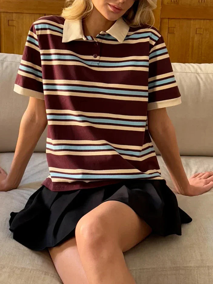 Harper Brooklyn | Stripe Polo Tee