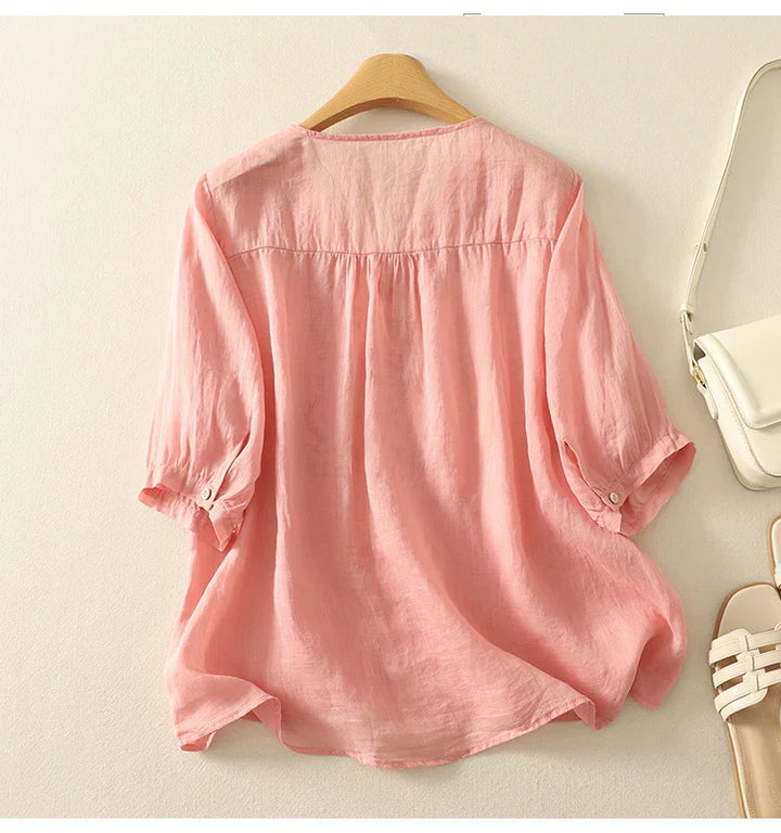 Harper Brooklyn | V-Neck Cotton Blouse